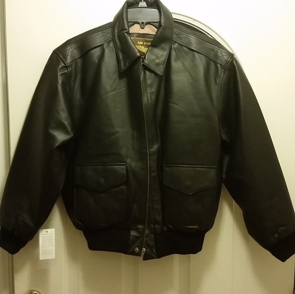 Leather air force jacket.
